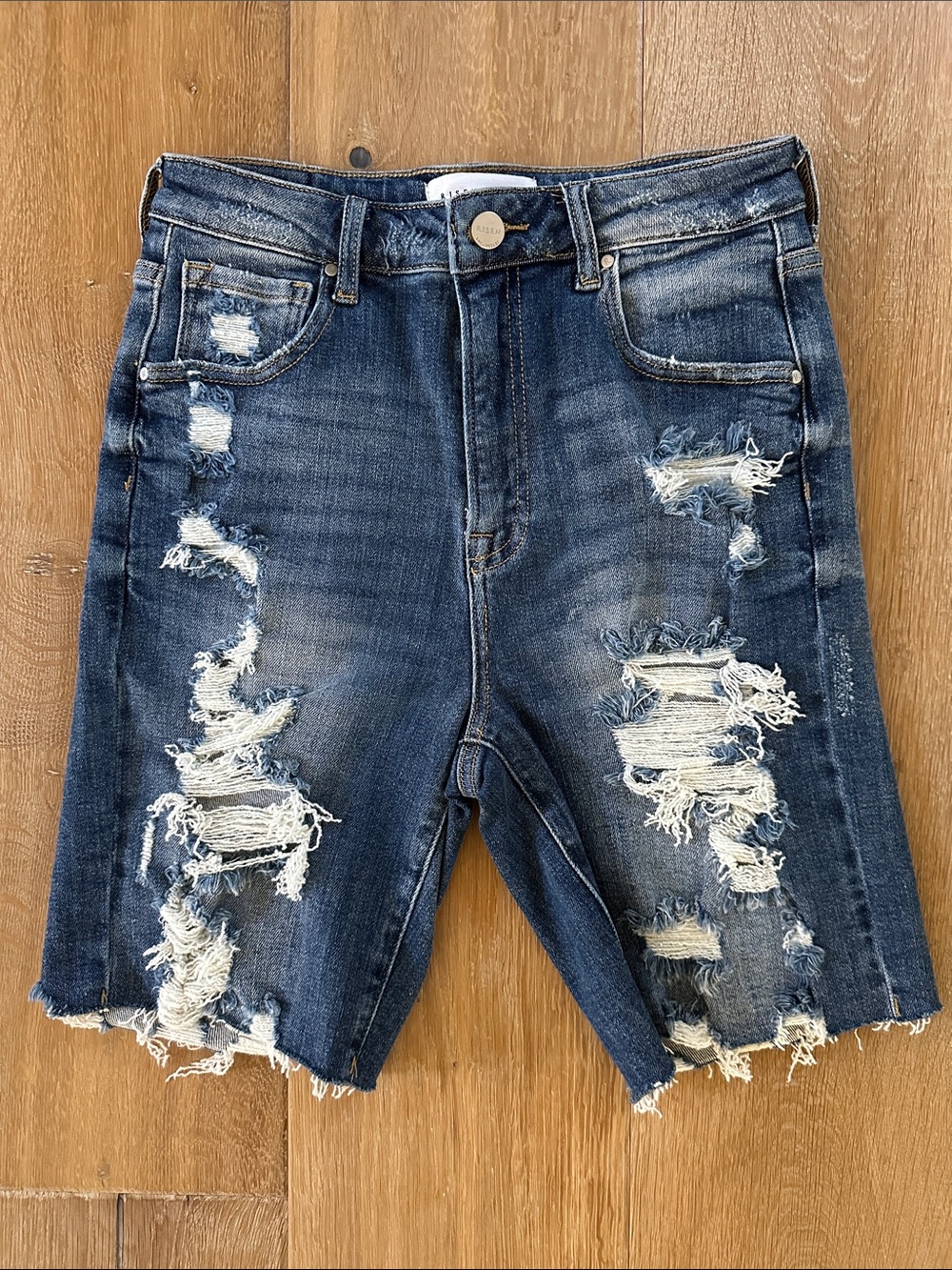 NWT Risen High Rise Bermuda Denim size Medium
